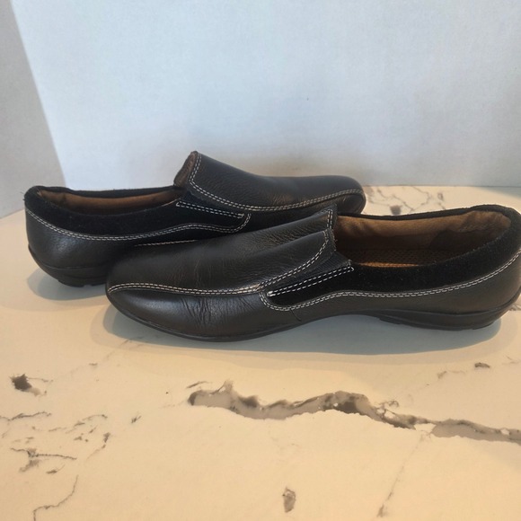 Natural Soul by Naturalizer Leather Slip on Loafers Cushioned‎ Comfort Blk 11 - Picture 10 of 11